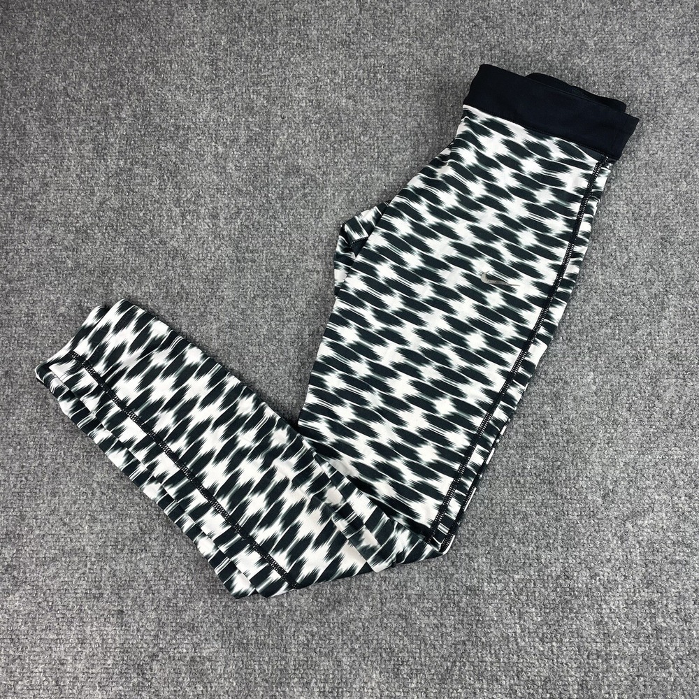 Nike Leggings Small Black White Full Length Running Pants 777408 010 Women's